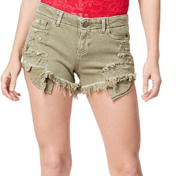 NEW GUESS Destroyed Skinny Denim Shorts SZ 27 - Picture 5 of 10